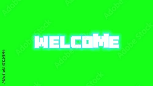 Modern green welcome text animation with elegant glow and smooth motion, ideal for video intros, presentations, YouTube openers, and business branding