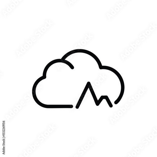 Cloud Monitoring Analytics Graph Icon Vector