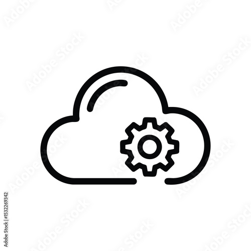 Cloud Service Gear Settings Icon Vector