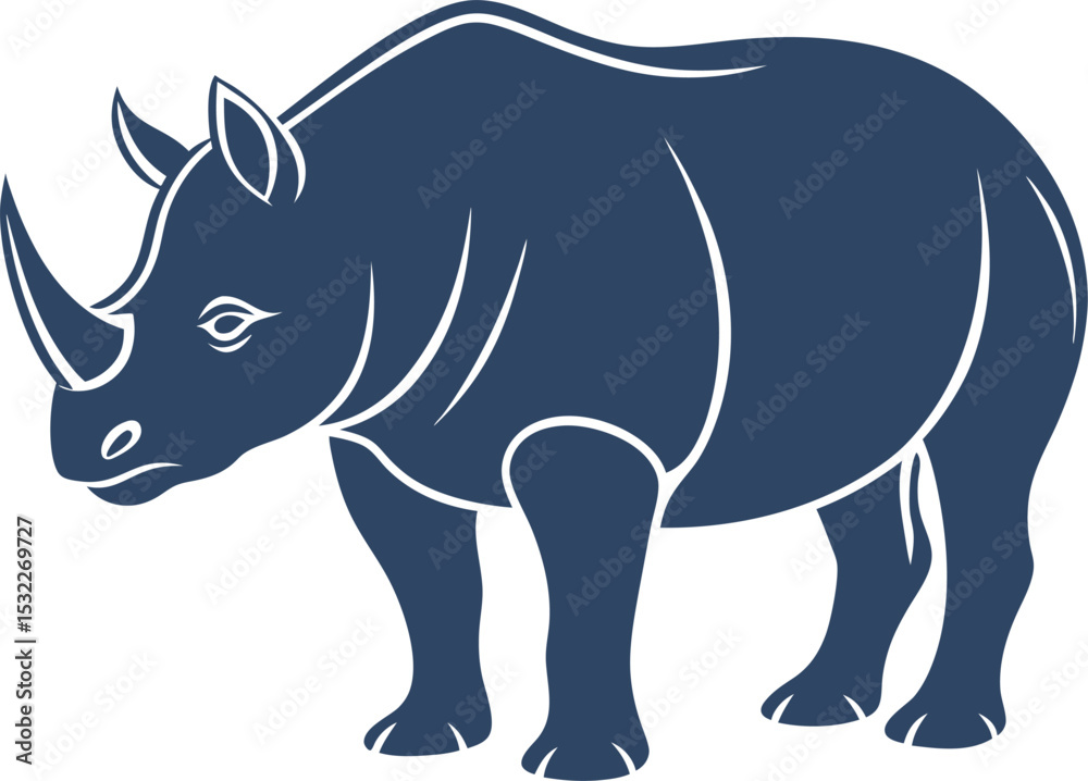 Fototapeta premium white rhino vector illustration