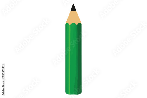 bright green pencil with sharpened black tip