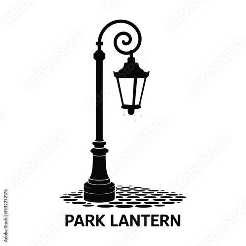 Elegant black silhouette park lantern design
