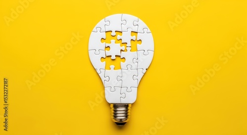 Innovative Idea Puzzle Lightbulb for Creative Problem Solving