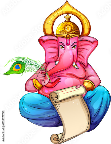 Lord Ganpati  for Ganesh Chaturthi festival of India with message meaning My Lord Ganesha