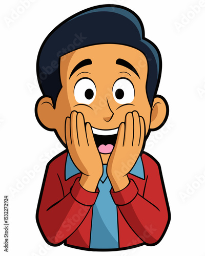 Astonished Cartoon Character Hands Covering Face in Surprise - SVG Illustration