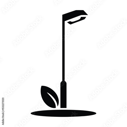 Eco friendly street light icon design