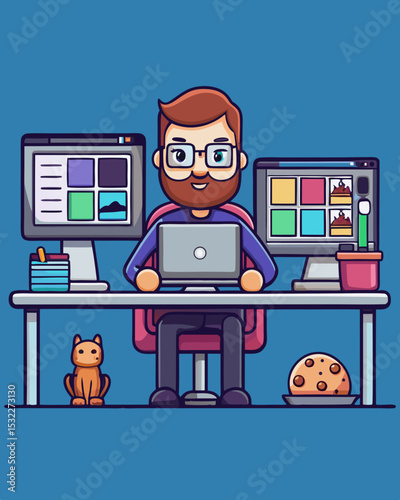 Cartoon Game Developer Designing Fun - A Day in the Life