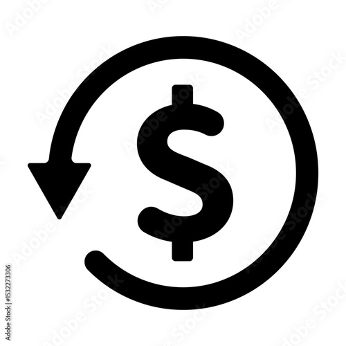 Money back refund investment icon vector, repeat arrow flat design for graphic design, logo, web site, social media, mobile app, ui illustration