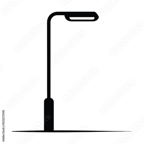 Simple black silhouette of a streetlight icon