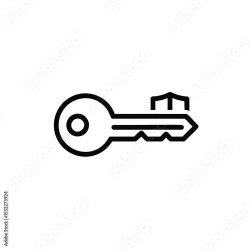 Private Key Security Outline Icon Vector