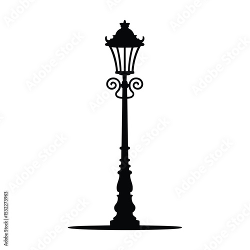 Classic ornate street lamppost silhouette