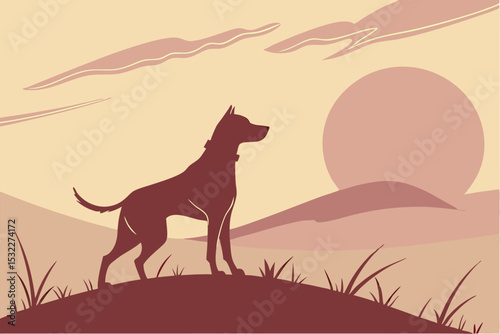 Man’s Best Friend: Dog Silhouette Illustration