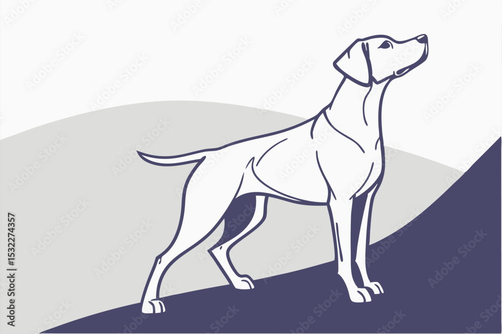 Fototapeta premium Timeless Canine: Minimal Dog Silhouette