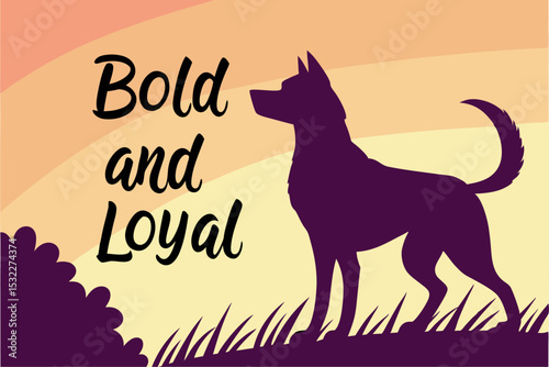 Bold and Loyal: Dog in Silhouette