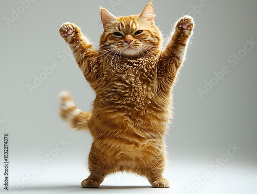 Senior Cat Standing on Hind Legs