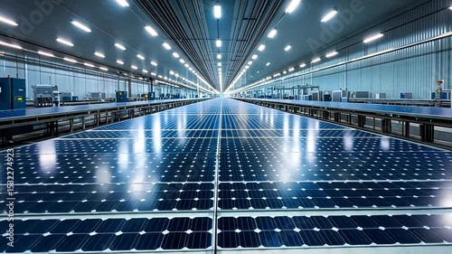 Solar Panel Installation in Modern Warehouse Setting