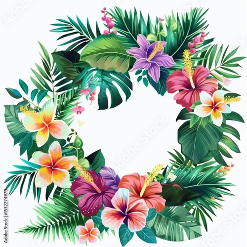 tropical wreath vector illustration