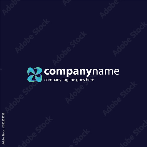 Secondary Logo in the form of an Abstract Four-Leaf Windmill: A Modern Gradient Design that Symbolizes Technology, Growth, and Dynamic Business Innovation.