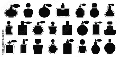 Collection of Black Silhouette Perfume Bottles