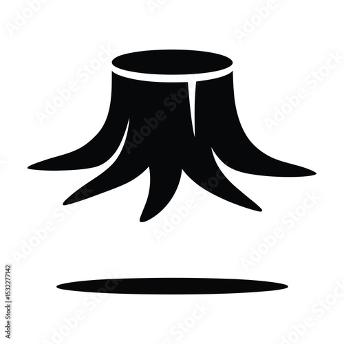 Tree stump icon black silhouette graphic