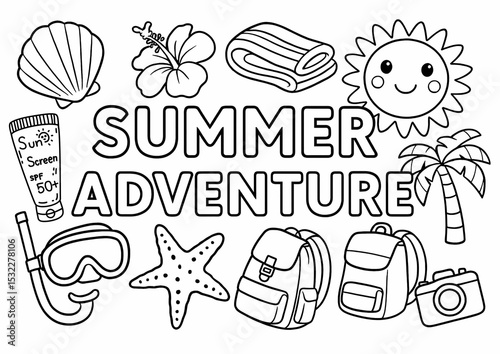 Summer Coloring Pages, Summer Activity for Kindergarten, End of year Activity, Kids activity, Fun Worksheet, Creative Activity, Beach Theme.
