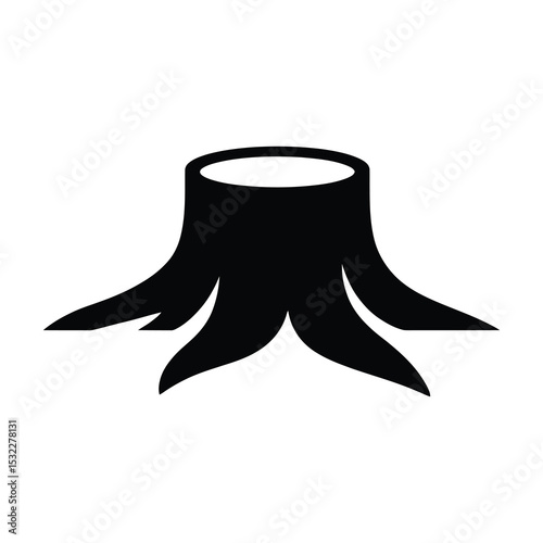 Black silhouette tree stump icon graphic