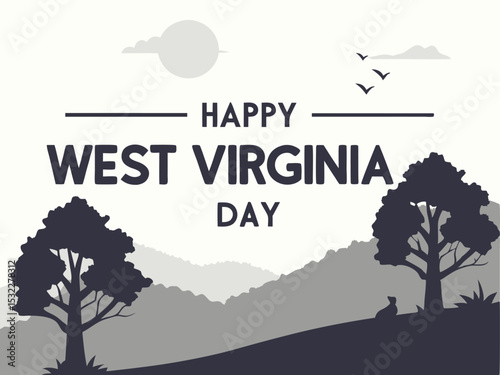 happy west virginia day with mountain silhouette