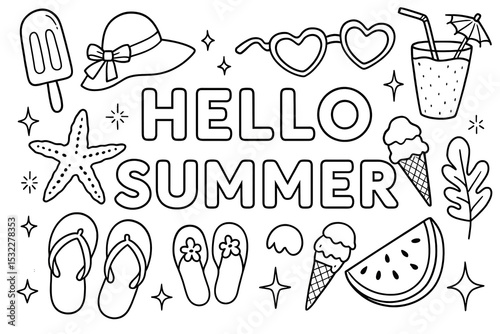 Summer Coloring Pages, Summer Activity for Kindergarten, End of year Activity, Kids activity, Fun Worksheet, Creative Activity, Beach Theme.