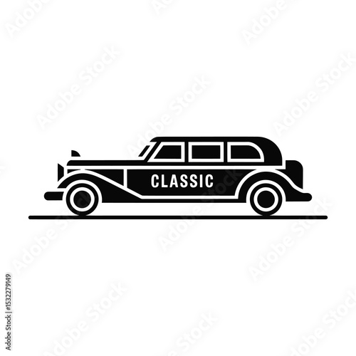 Classic vintage car side profile illustration