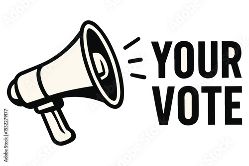 Bold megaphone graphic spreading the message Your Vote matters