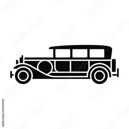 Classic vintage antique car silhouette illustration