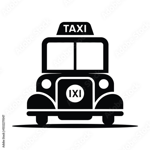Classic taxi cab icon black and white