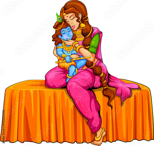 Lord Krishna in Happy Janmashtami festival of India