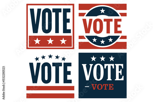 Bold and vibrant Vote graphics with stars and stripes for election awareness