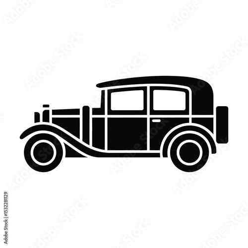 Classic vintage antique car silhouette icon