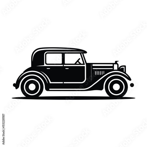 Classic vintage car silhouette illustration