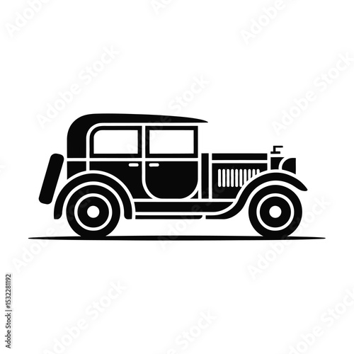 Classic vintage car silhouette illustration