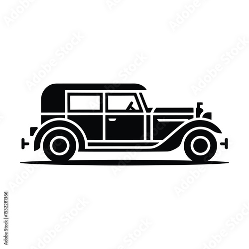 Classic vintage antique car silhouette illustration