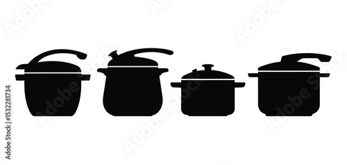 Collection of Four Different Types of Pressure Cookers