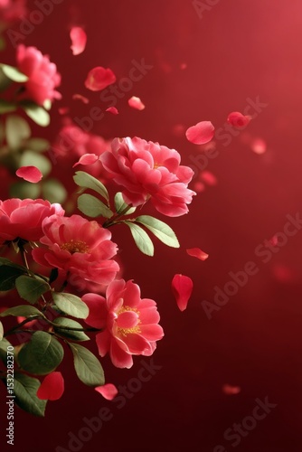 Beautiful Red Rose Flowers in Motion