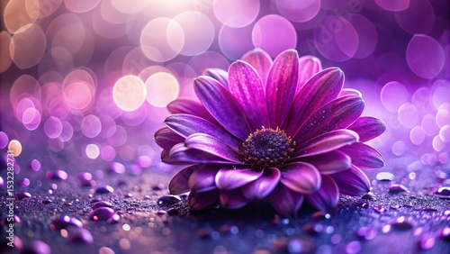 Purple Daisy with Bokeh Lights