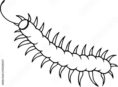 Bristle Worm outline vector illustration line art
