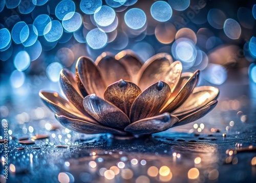 Lotus Flower with Bokeh Lights