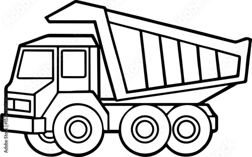 dump truck outline vector illustration line art