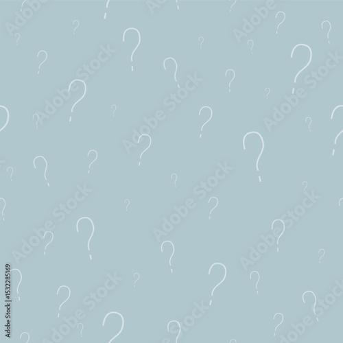 Seamless pattern. Vector question mark subtle pattern. Question marks design for social media quiz, survey or poll. Grey white color.