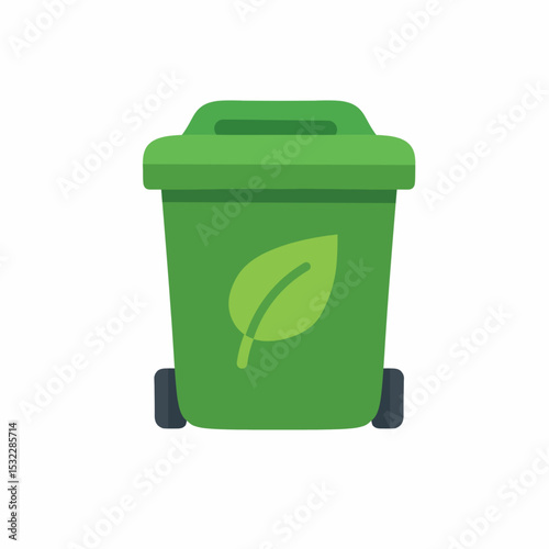 illustration of a leaf trash can