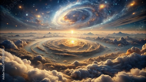 Celestial Vortex Above the Clouds