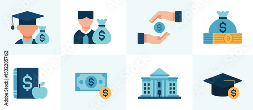 Education Funding Icons Tuition, Scholarships, and Financial Aid