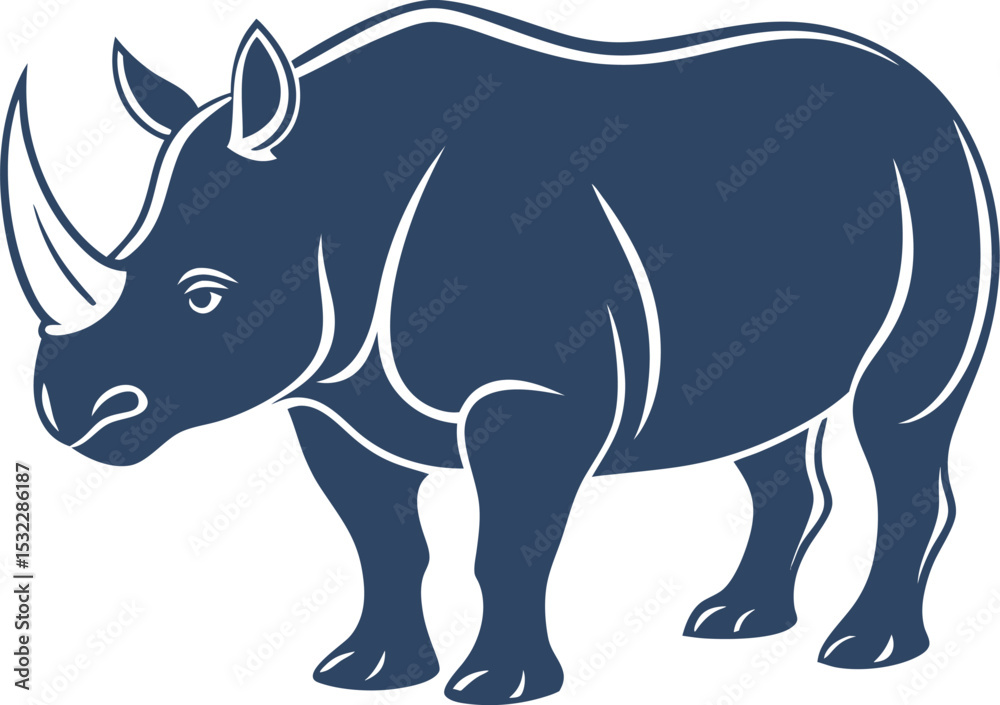 Fototapeta premium white rhino vector illustration