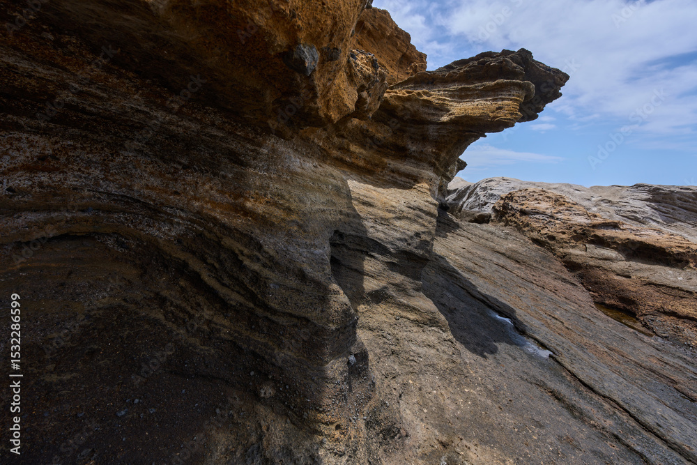 Obraz premium Volcanic cliff at Playa Amarilla